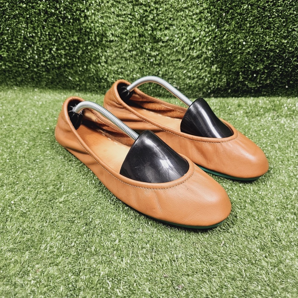 Tieks Chesnut Brown Leather Foldable Ballet Slip On Flats Womens Size 9